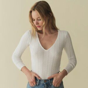 Doen Cilla Tee IN SALT QUELLE JOLIE POINTELLE size XS New with tags